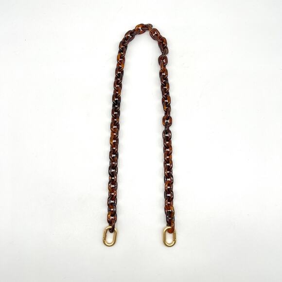 CLARE V Shoulder Chain Strap Mini Round Link Tortoise Gold Handbag Accessory NEW - Picture 4 of 12